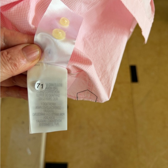 Lacoste Pink Gingham Button-Down Shirt - Picture 15 of 16